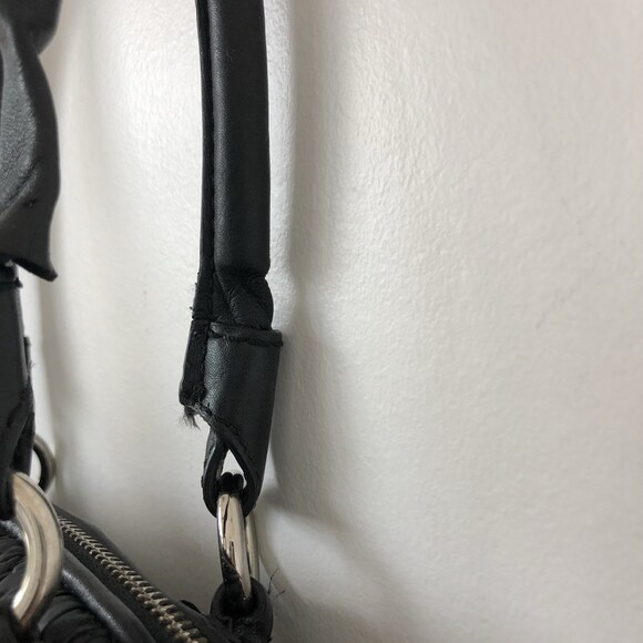 COACH Madision Quilted 70th Anniversary Chevron Nylon Satchel Black